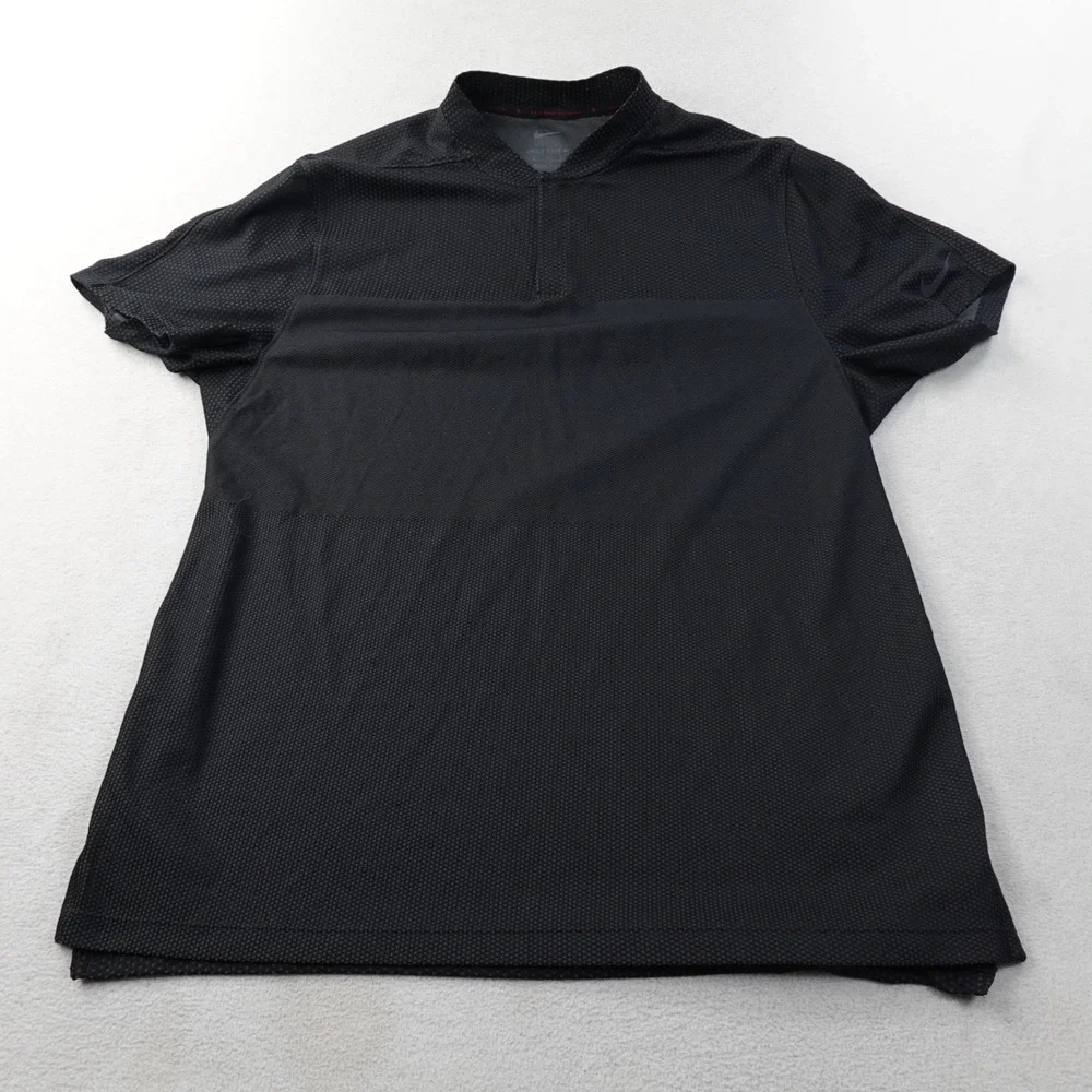 Nike Tiger Woods Dri-FIT ADV Blade Polo Mens XL Black Golf Shirt CU9524